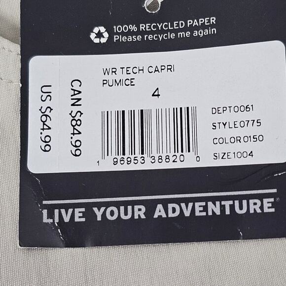 Eddie Bauer Women's Khaki Mid Rise Tech Stretch Capri Pants Size 4 NWT - Picture 9 of 16